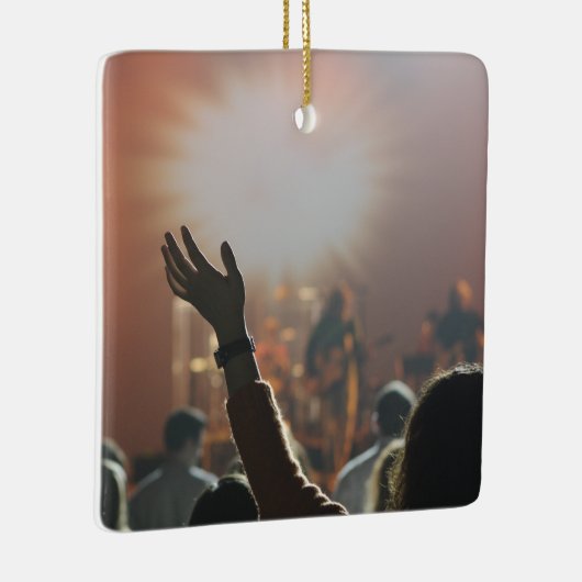  2-zijdige Elegant Scrolls 2 Foto Keramisch Ornament (Rechts)