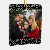  2-zijdige Elegant Scrolls 2 Foto Keramisch Ornament (Rechts)