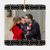  2-zijdige Elegant Scrolls 2 Foto Keramisch Ornament (Achterkant)