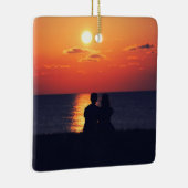  2-zijdige Elegant Scrolls 2 Foto Keramisch Ornament (Rechts)