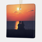  2-zijdige Elegant Scrolls 2 Foto Keramisch Ornament (Links)