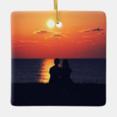 2-zijdige Elegant Scrolls 2 Foto Keramisch Ornament (Voorkant)