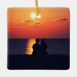  2-zijdige Elegant Scrolls 2 Foto Keramisch Ornament