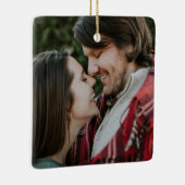 2-zijdige Elegant Scrolls 2 Foto Keramisch Ornament (Rechts)