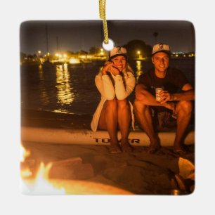  2-zijdige Elegant Scrolls 2 Foto Keramisch Ornament