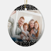 2-zijdige Elegant Scrolls 2 Foto Keramisch Ornament (Links)