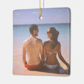 2-zijdige Elegant Scrolls 2 Foto Keramisch Ornament (Links)