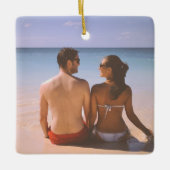 2-zijdige Elegant Scrolls 2 Foto Keramisch Ornament (Voorkant)