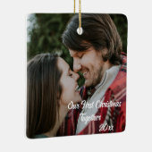  2-zijdige Elegant Scrolls 2 Foto Keramisch Ornament (Rechts)