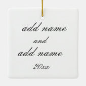  2-zijdige Elegant Scrolls 2 Foto Keramisch Ornament (Achterkant)