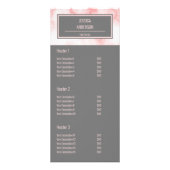 2-zijdige Faux roze marmer & grijze haarlijst Reclamekaart (Voorkant)