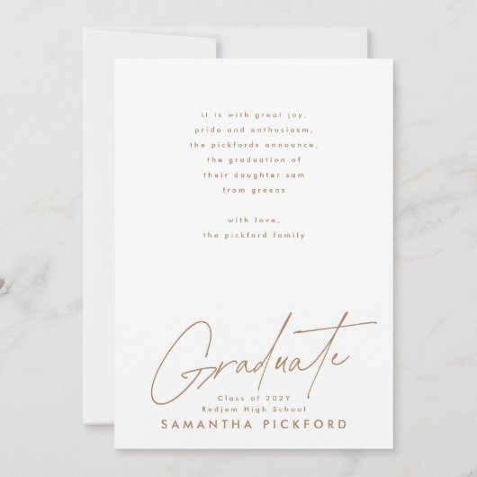 2-zijdige foto 2025 High School Afstuderen Aankondiging (Achterkant)