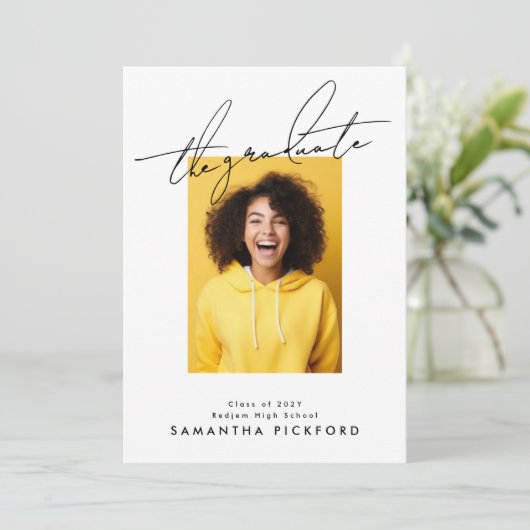 2-zijdige foto High School De Afstuderen Aankondiging (Staand voorkant)