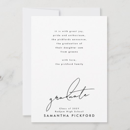 2-zijdige foto High School De Afstuderen Aankondiging (Achterkant)