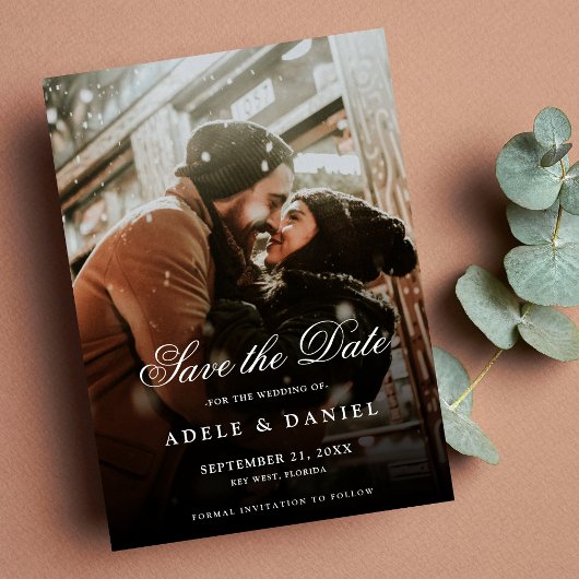 2-zijdige foto Save the Date Huwelijk Modern 