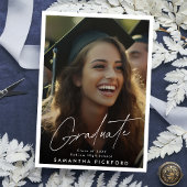 2-zijdige foto Senior High School 2024 Afstuderen Aankondiging