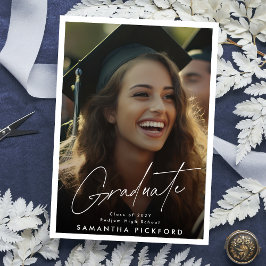 2-zijdige foto Senior High School 2024 Afstuderen Aankondiging