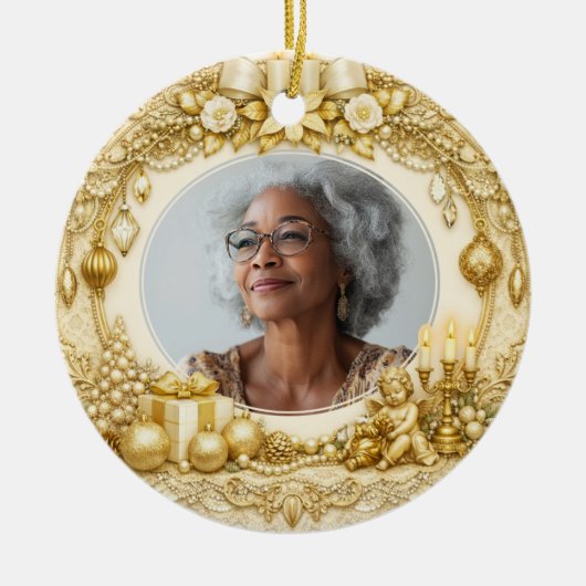 2-zijdige herdenkings Kerst Keramisch Ornament (Voorkant)