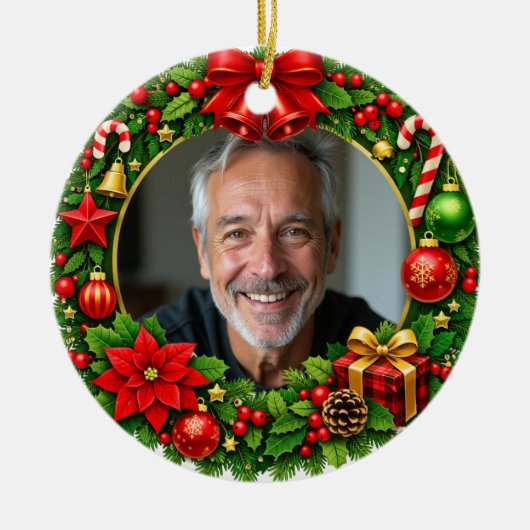 2-zijdige herdenkings Kerstmis Keramisch Ornament (Voorkant)