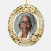 2-zijdige herdenkings Kerstmis Keramisch Ornament (Links)