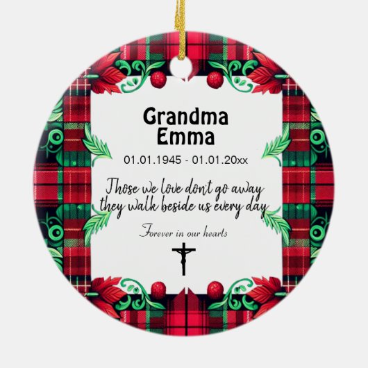 2-zijdige herdenkingsversiering keramisch ornament (Achterkant)