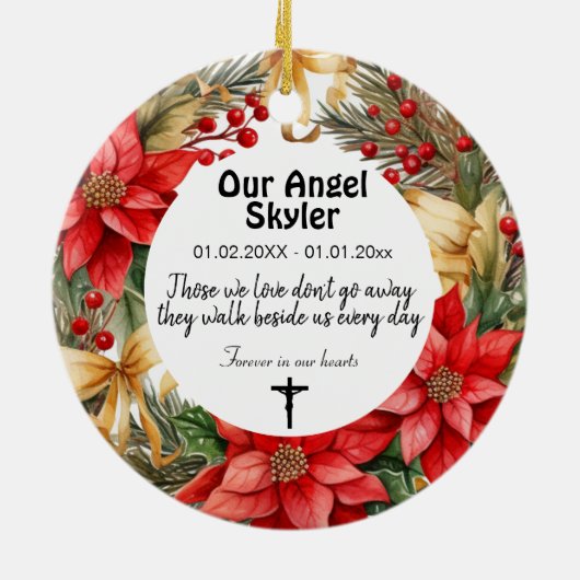 2-zijdige herdenkingsversiering keramisch ornament (Achterkant)