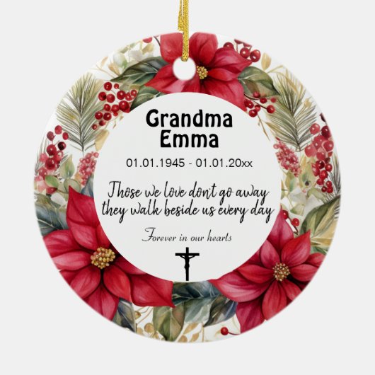 2-zijdige herdenkingsversiering keramisch ornament (Achterkant)