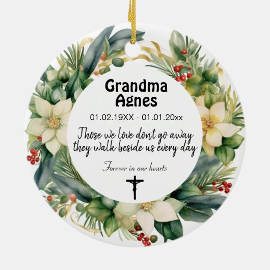 2-zijdige herdenkingsversiering keramisch ornament (Achterkant)