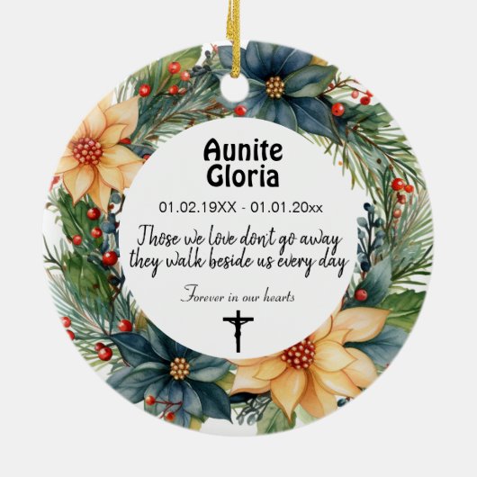 2-zijdige herdenkingsversiering keramisch ornament (Achterkant)