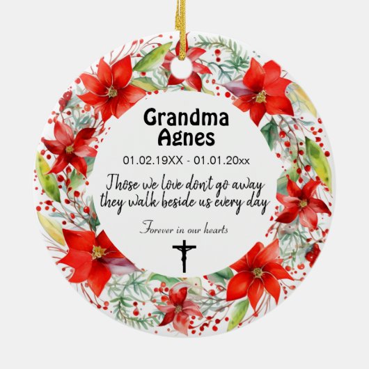 2-zijdige herdenkingsversiering keramisch ornament (Achterkant)