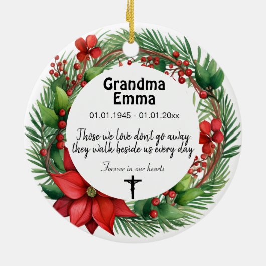 2-zijdige herdenkingsversiering keramisch ornament (Achterkant)