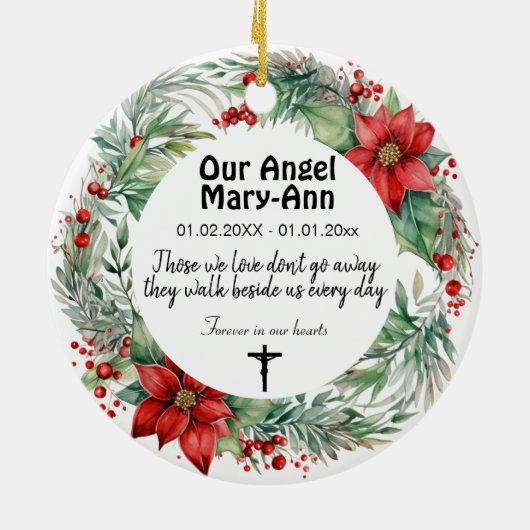 2-zijdige herdenkingsversiering keramisch ornament (Achterkant)