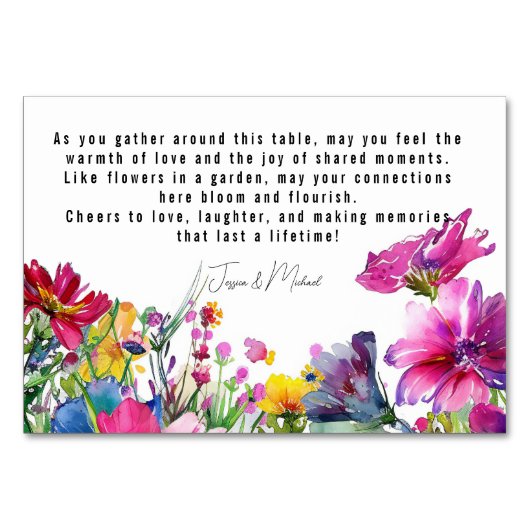 2-zijdige horizontale weide bloeit kaart (Achterkant)