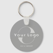 2-zijdige Logo- en QR-code op grijs bedrijfskapita Sleutelhanger (Voorkant)