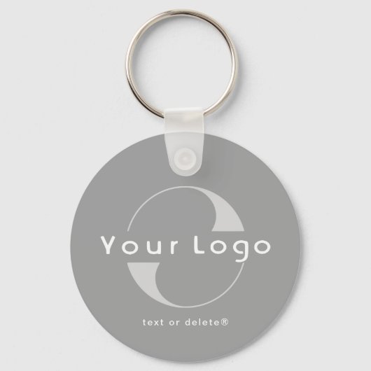 2-zijdige Logo- en QR-code op grijs bedrijfskapita Sleutelhanger (Voorkant)