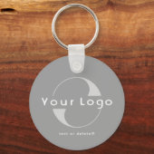 2-zijdige Logo- en QR-code op grijs bedrijfskapita Sleutelhanger (Voorkant)