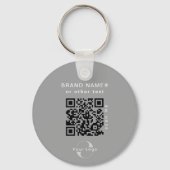 2-zijdige Logo- en QR-code op grijs bedrijfskapita Sleutelhanger (Achterkant)