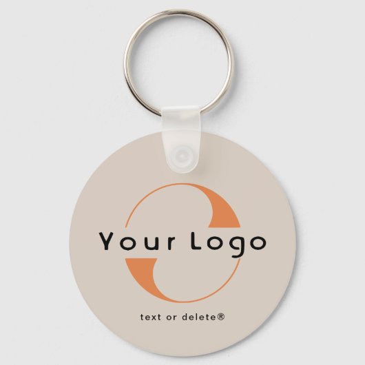 2-zijdige Logo- en QR-code op Tan Company Business Sleutelhanger (Voorkant)