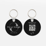 2-zijdige Logo- en QR-code op zwart bedrijf K Sleutelhanger<br><div class="desc">Aangepaste lichte en waterdichte Logo met een eenvoudig minimaal ontwerp. Voeg uw URL aan de Code,  de logo en de tekst van creëer QR toe. - verkrijgbaar in meerdere kleuren die passen bij uw merknaam,  vindt u hier: https://www.zazzle.com/collections/business_double_sided_keychains-119019686064790535</div>