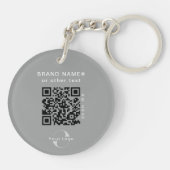 2-zijdige Logo- en QR-code voor grijze bedrijfsact Sleutelhanger (Achterkant)