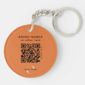 2-zijdige Logo en QR-code voor Oranje bedrijfsacti Sleutelhanger (Achterkant)