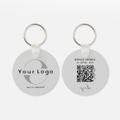 2-zijdige Logo- en QR-code voor Silver Company Bus Sleutelhanger