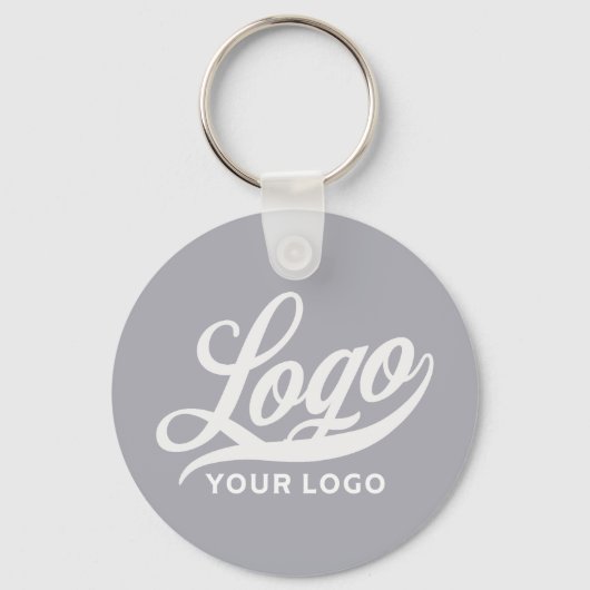2-zijdige Logo & Naam op Grey Company Business Sleutelhanger (Voorkant)