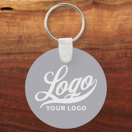 2-zijdige Logo & Naam op Grey Company Business Sleutelhanger (Voorkant)