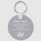 2-zijdige Logo & Naam op Grey Company Business Sleutelhanger (Achterkant)