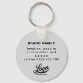 2 zijdige Logo & Naam op Lichtgrijs Bedrijf Bedrij Sleutelhanger (Achterkant)