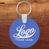 2-zijdige Logo & Naam op Royal blue Company Busine Sleutelhanger (Voorkant)