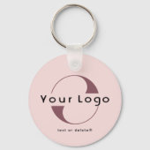 2-zijdige Logo & QR-code Blush Pink Company Busine Sleutelhanger (Voorkant)