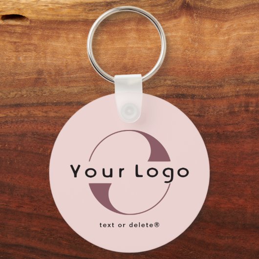 2-zijdige Logo & QR-code Blush Pink Company Busine Sleutelhanger (Voorkant)