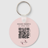 2-zijdige Logo & QR-code Blush Pink Company Busine Sleutelhanger (Achterkant)